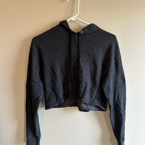 Women's Charcoal Gray Cropped Hoodie